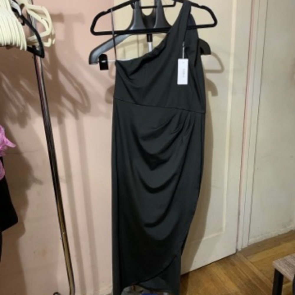 Zalalus Women'sSexy One Shoulder Cutout Ruched Dress